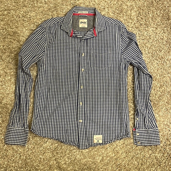 Superdry blue checkered button down - Picture 4 of 6